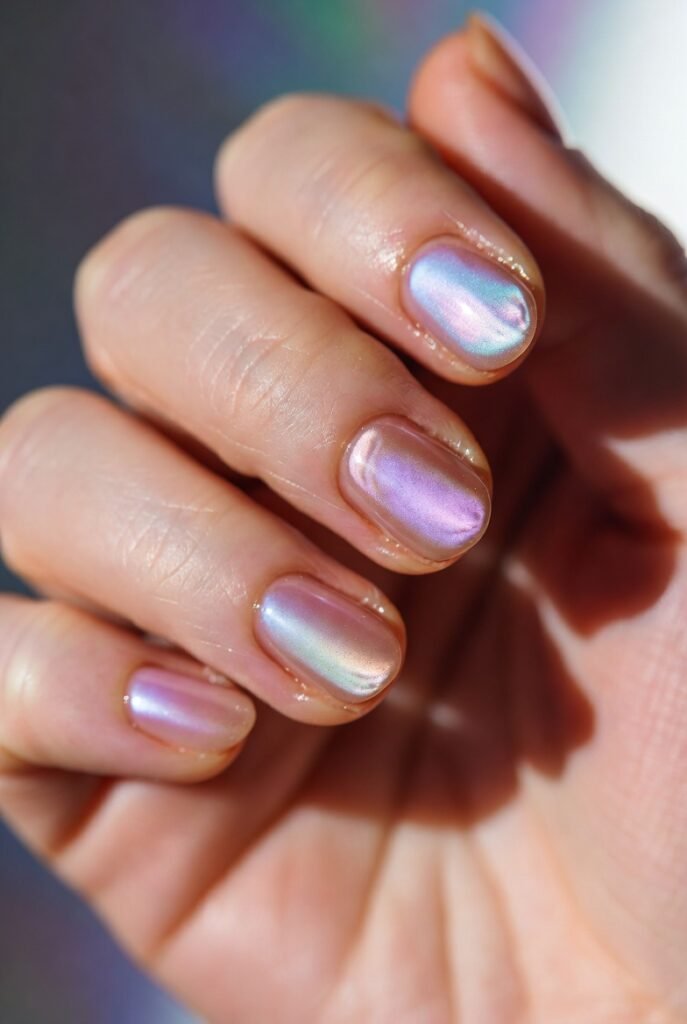chrome and glazed nails