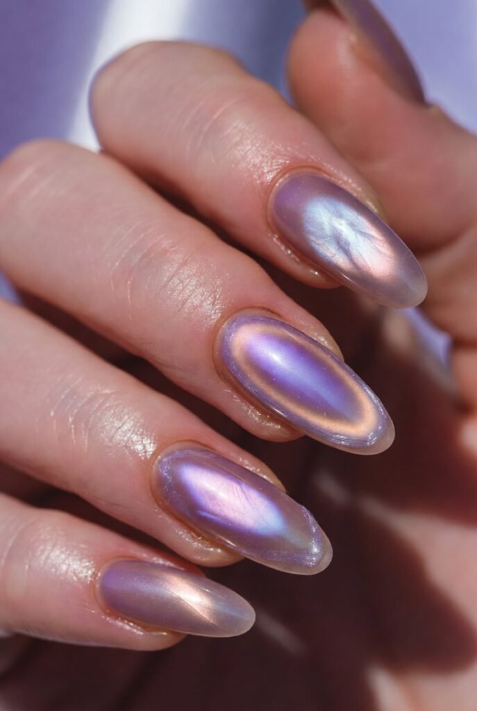 chrome and glazed nails
