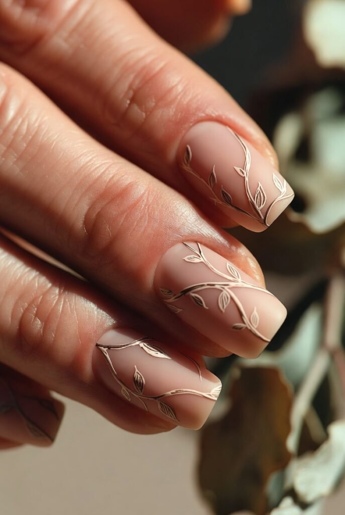 Minimal Vine Art Nails