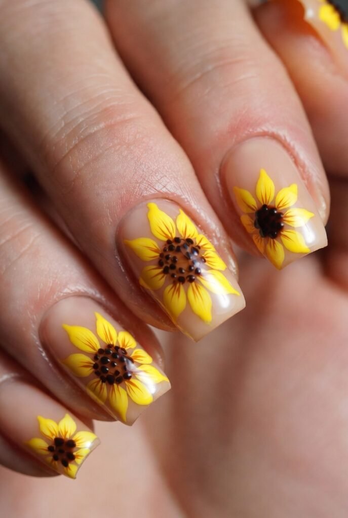 classicsunflowernailart