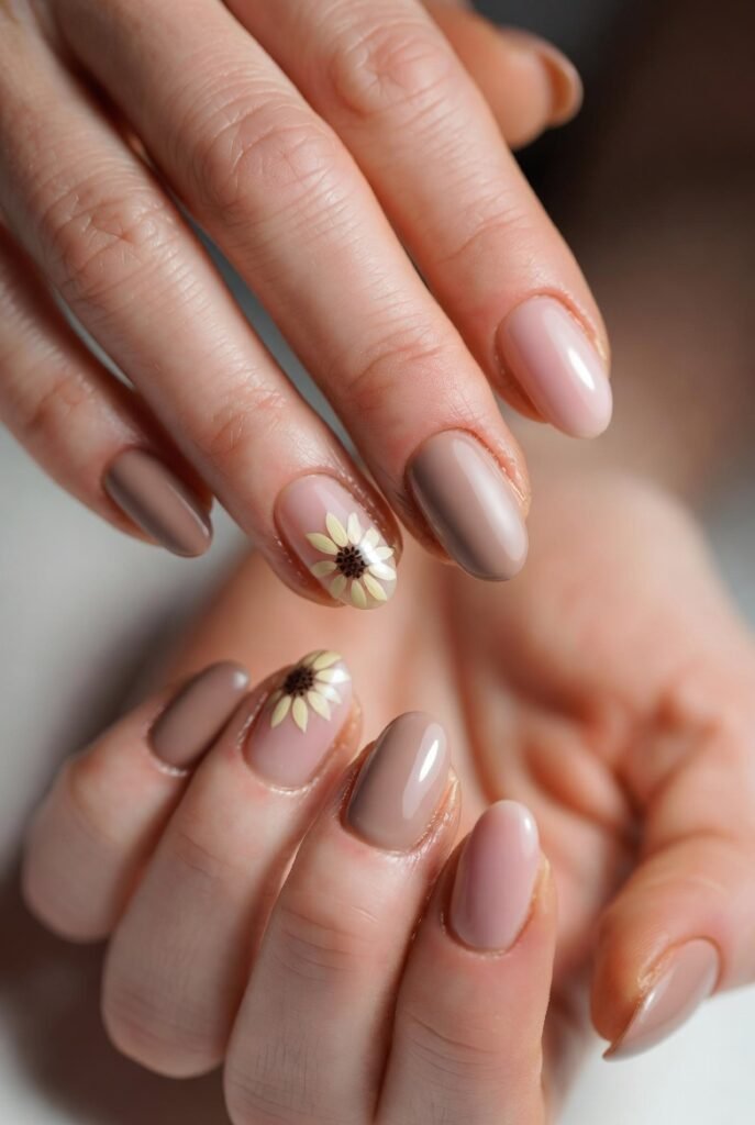 Minimalist Sunflower Nail Ideas