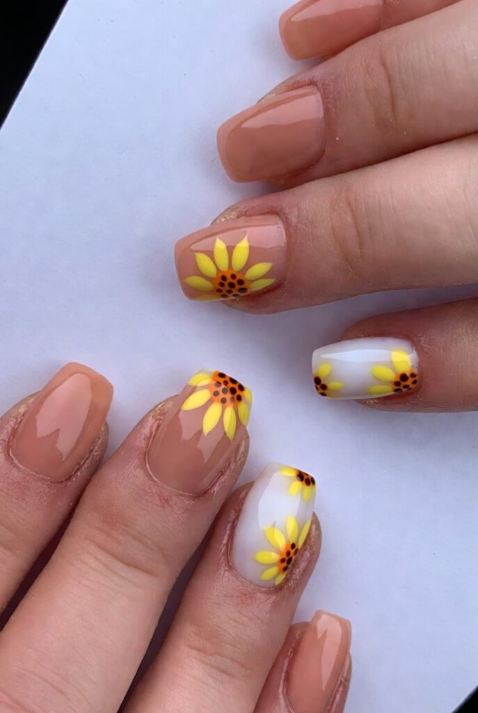 short sunflowernails