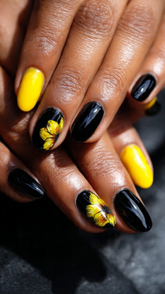 black-base-sunflower-nails-modern-edgy-nail-art-wi (1)