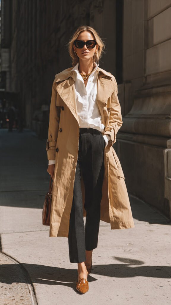 The Trench Coat Layered Over Everyday Basics
