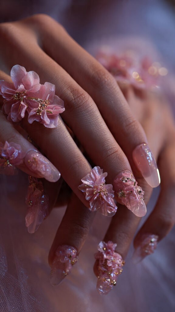 3D Sculptural Flower Nails 3D Sculptural Flower Nails