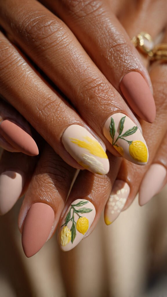 Lemon-Inspired Accent Nails