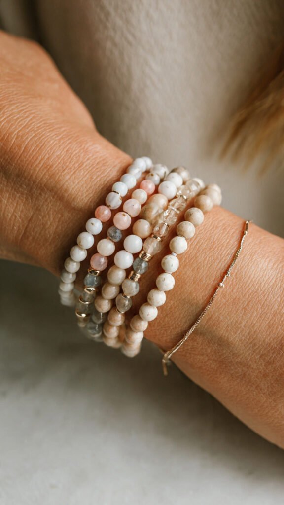 close-up-of-minimalist-neutral-bead-bracelets-on-a