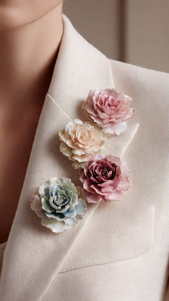 close-up-of-multiple-rose-brooches-stacked-on-a-so