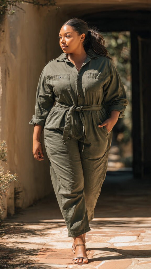 Utility Jumpsuit in Earth Tones