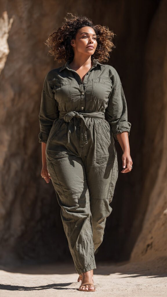 Utility Jumpsuit in Earth Tones