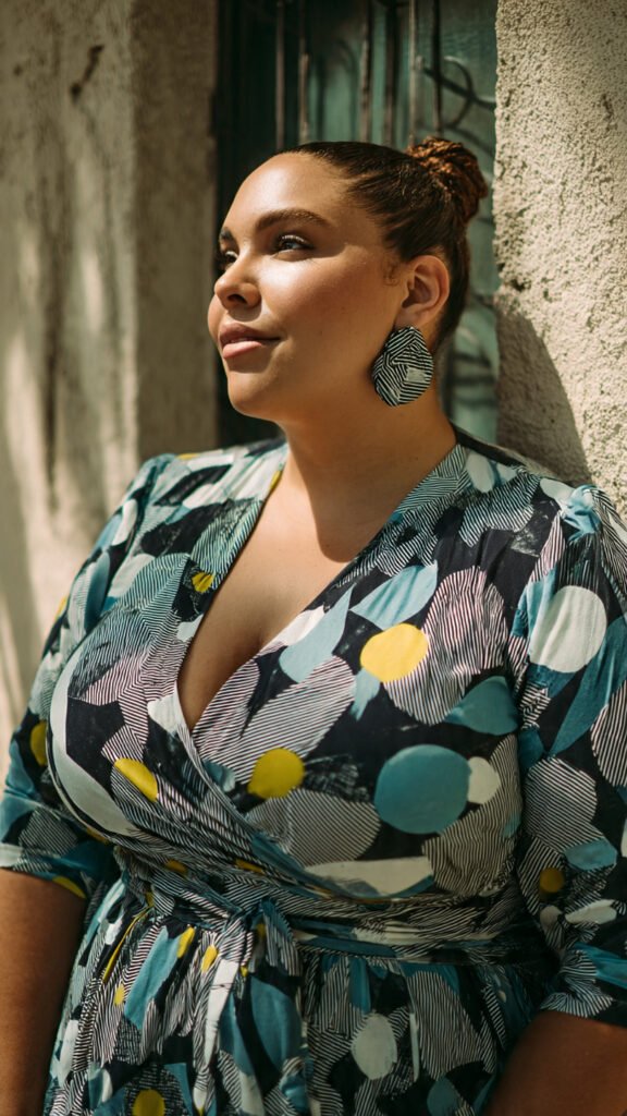 Wrap Dress with Statement Earrings