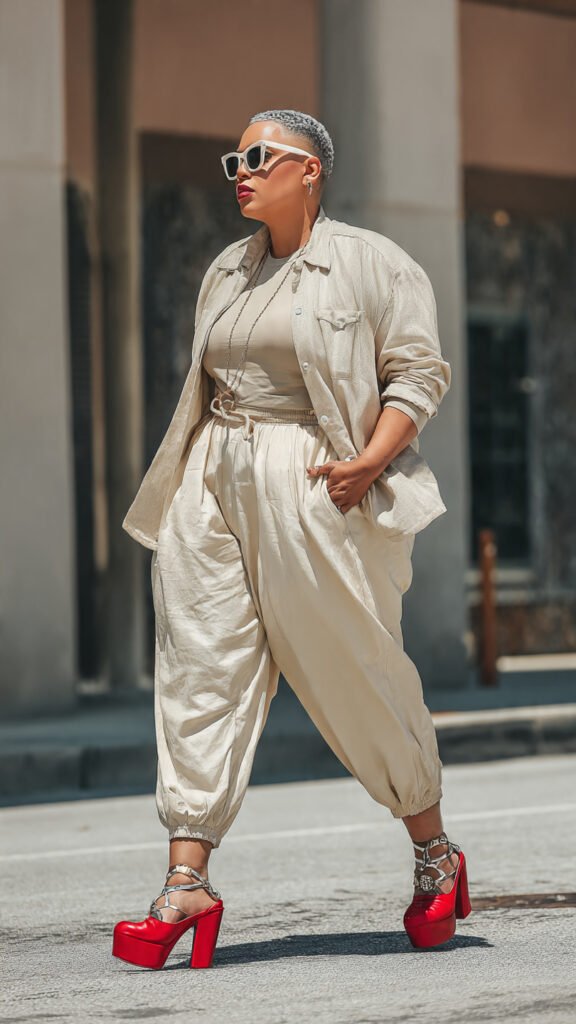 Color Pop Outfit with Statement Shoes