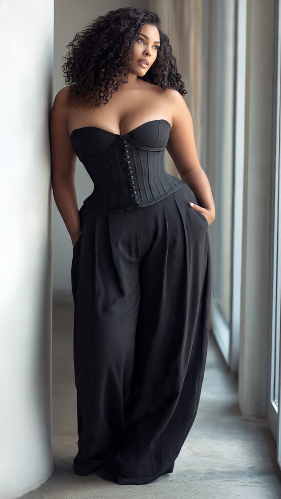 Wide-Leg Trousers with a Structured Corset Top