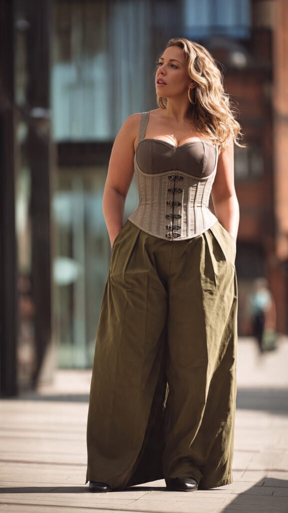 Wide-Leg Trousers with a Structured Corset Top