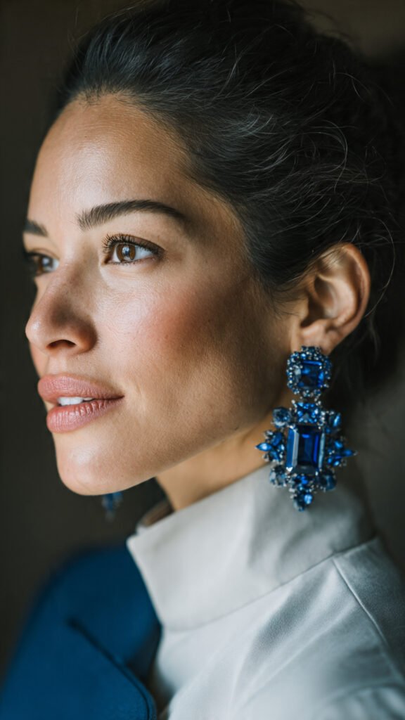 Blue Sapphire Statement Earrings