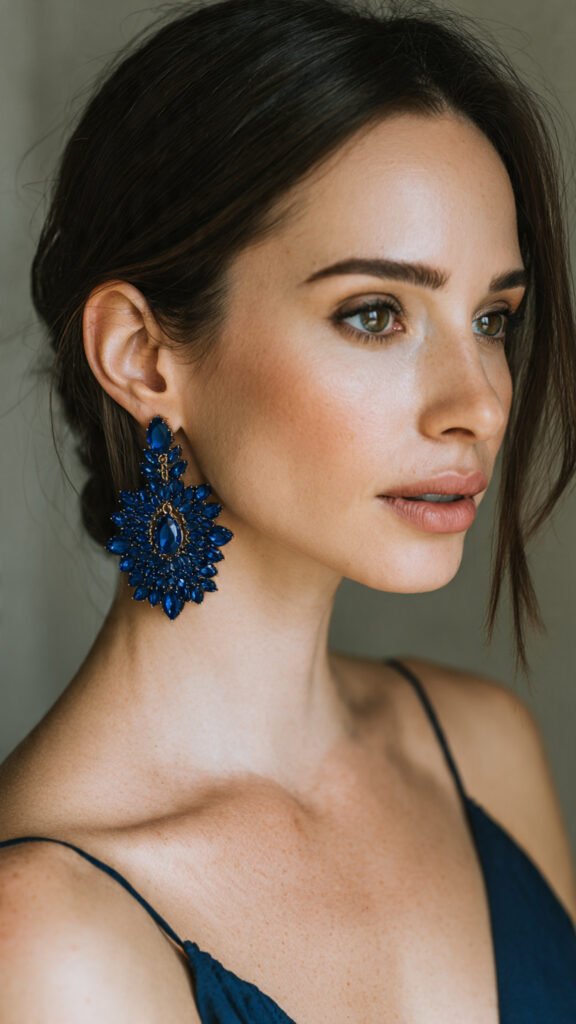 Blue Sapphire Statement Earrings