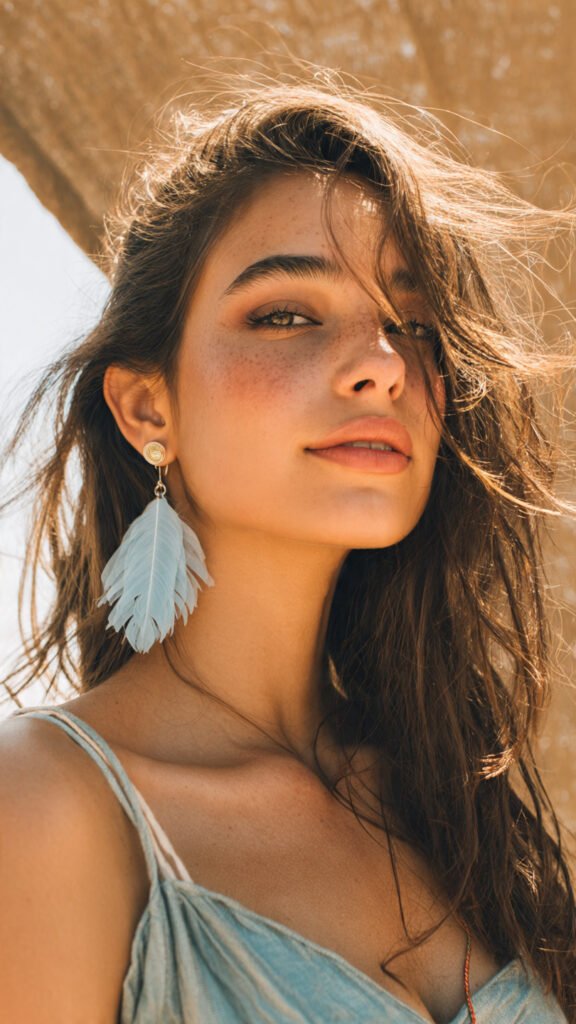 Feather-Light Ice Blue Earrings