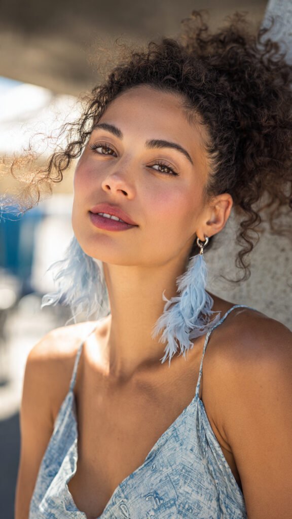 Feather-Light Ice Blue Earrings