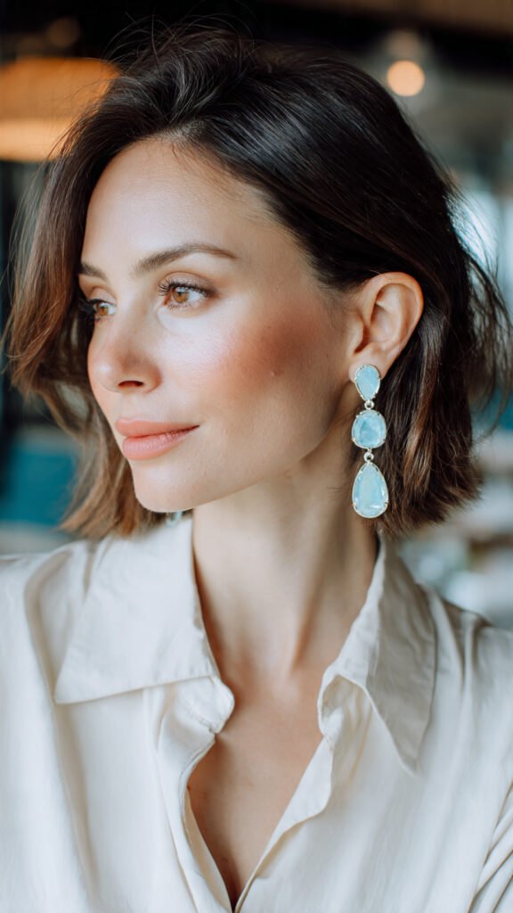 Frosted Crystal Drop Earrings