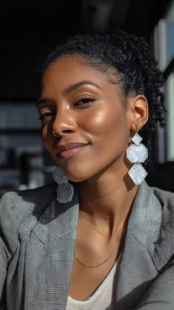 Ice Cube Geometric Earrings