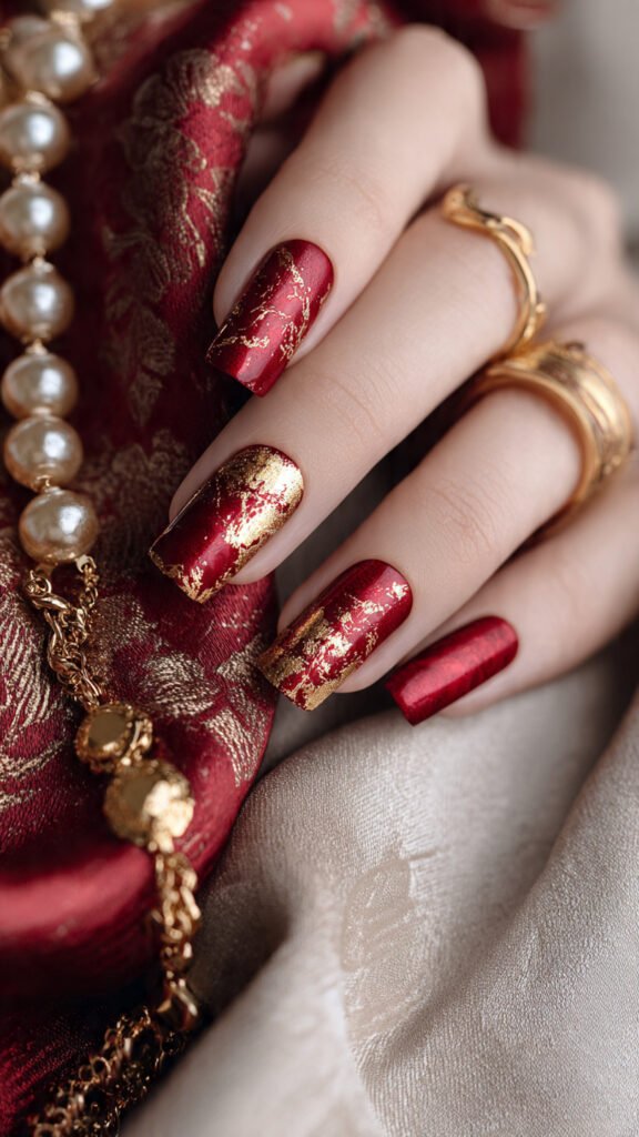 red-nails-with-gold-foil-texture-accents-imperfect (1)