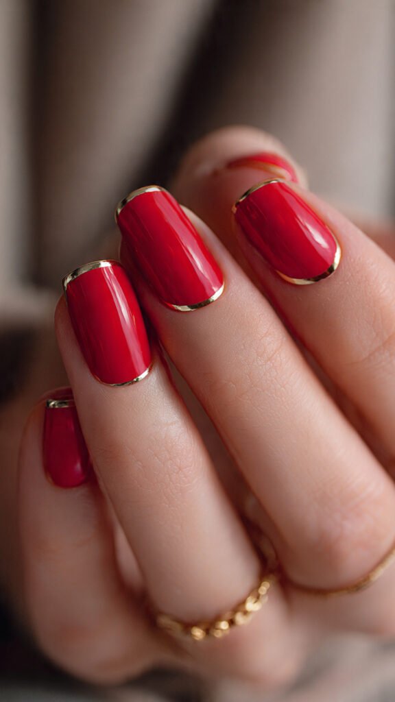 red-nails-with-metallic-edges-thin-gold-or-silver-