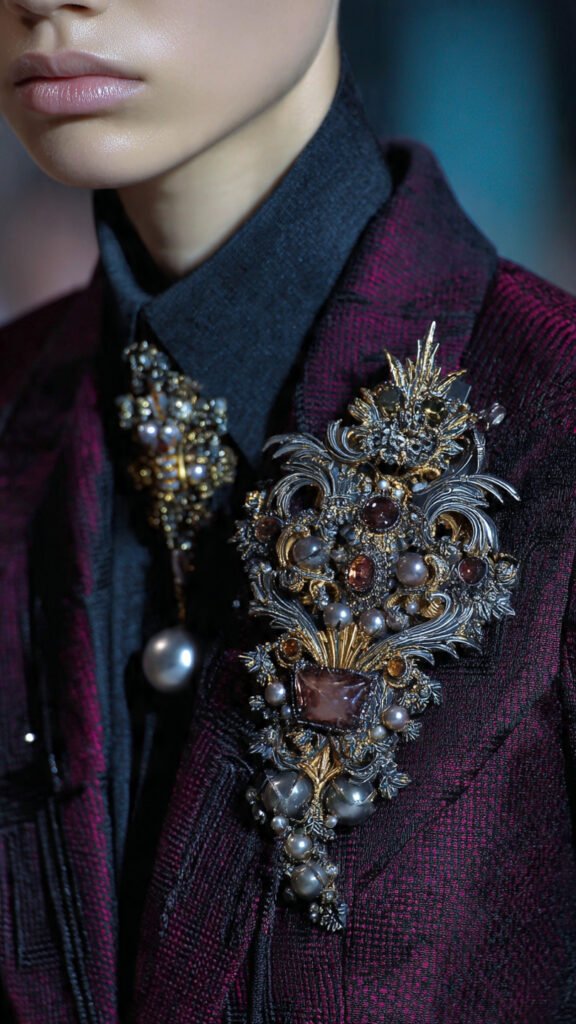 stacks-of-baroque-revival-brooches-that-are-unapol