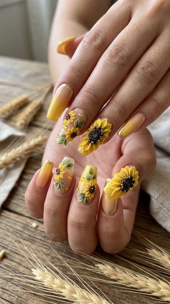 3D_Sunflower_Nails_Sculpted_Petals 3D_Sunflower_Nails_Sculpted_Petals