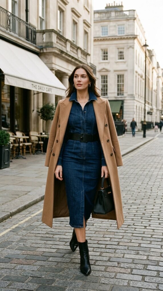 Belted_denim_dresses_pair_boots Belted_denim_dresses_pair_boots
