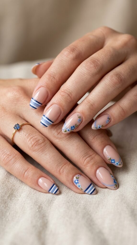 Coastal_blue_stripe_nails_ Coastal_blue_stripe_nails_