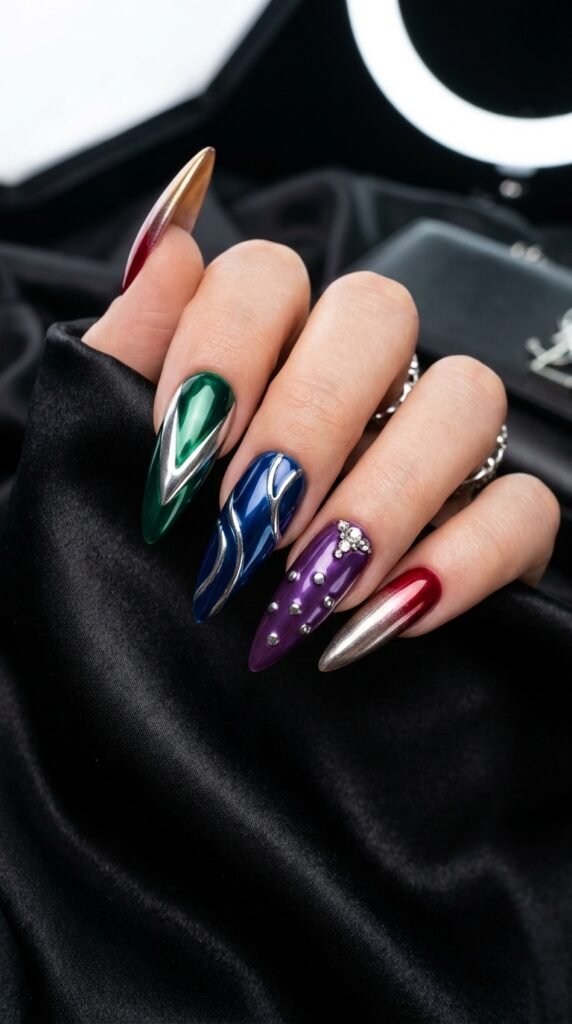 Colorful_stiletto_nails_chrome_finish Colorful_stiletto_nails_chrome_finish