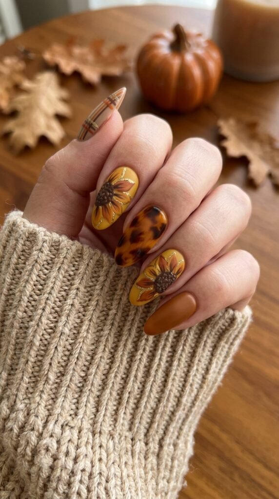 Fall_sunflower_nails_brown_gold Fall_sunflower_nails_brown_gold