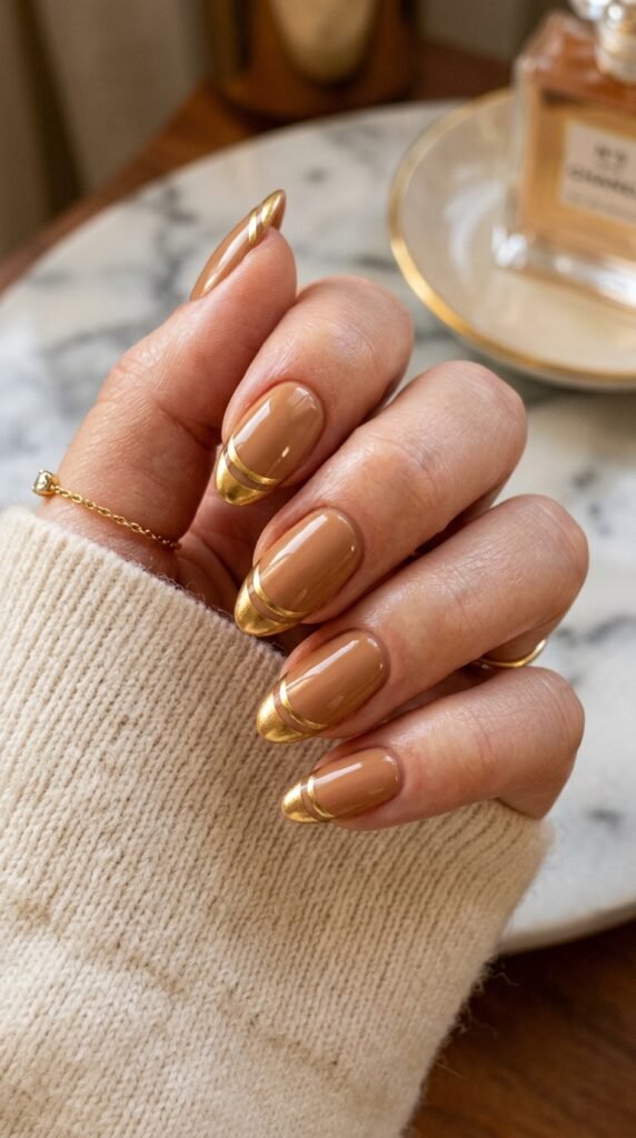Gold_Double_French_Tip_Nails_ Gold_Double_French_Tip_Nails_