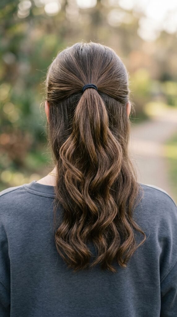 Half-up_sporty_ponytail_hairstyle Half-up_sporty_ponytail_hairstyle