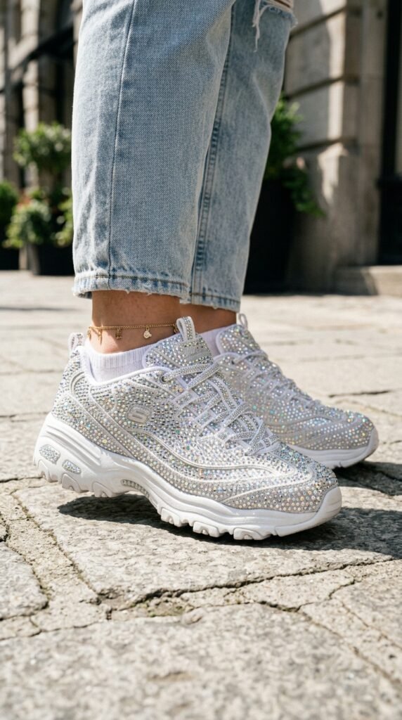 Influencer_wearing_crystal_sneakers_202605311604 Influencer_wearing_crystal_sneakers_