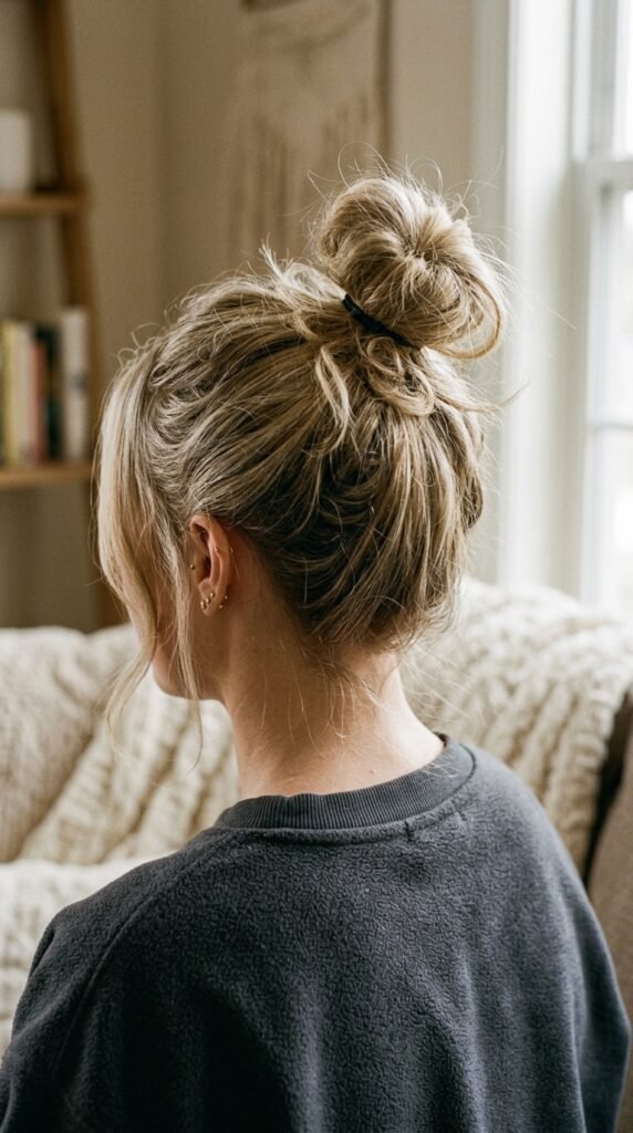 Messy_athletic_bun_hairstyle_ Messy_athletic_bun_hairstyle_
