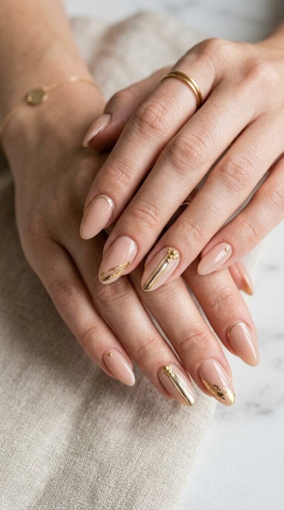 Nails_with_gold_accents_ Nails_with_gold_accents_