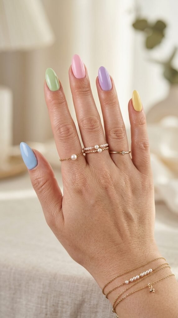 Pastel_skittle_nails_with_rings_202605211719 Pastel_skittle_nails_
