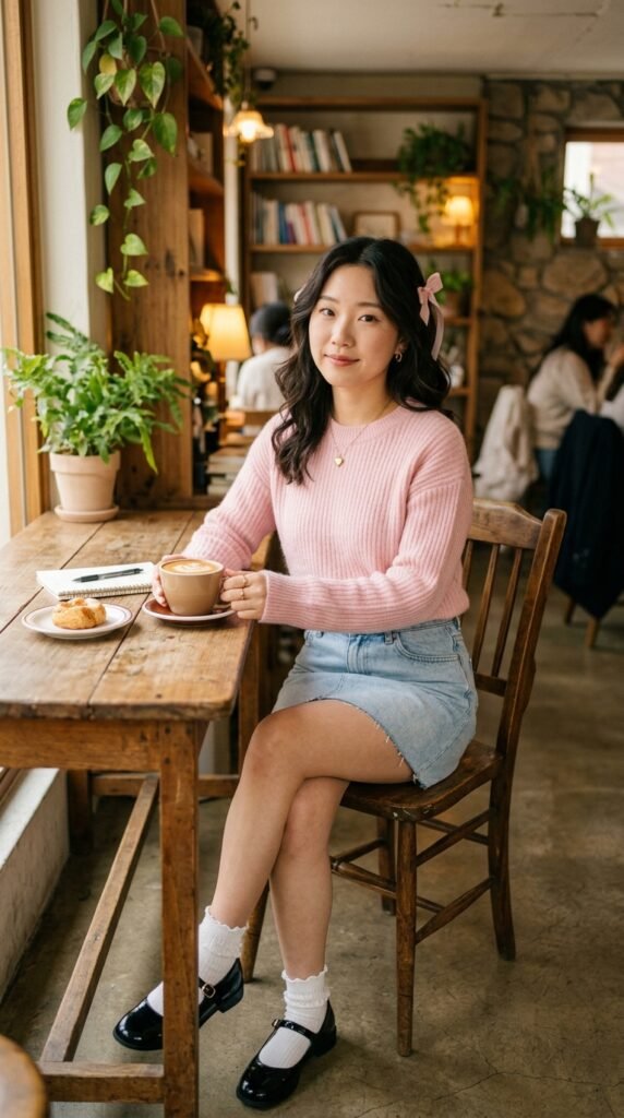 Petite_woman_wearing_denim_skirt Petite_woman_wearing_denim_skirt
