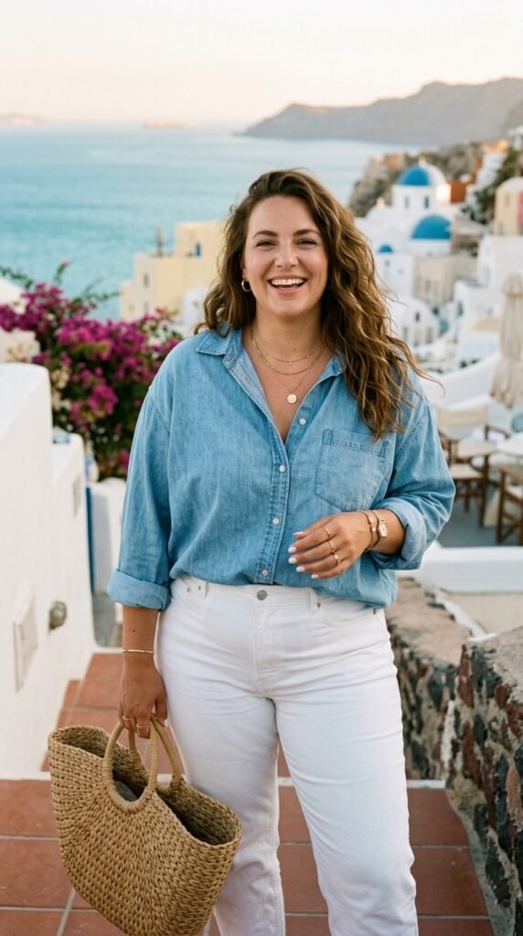 Plus_size_model_chambray_white Plus_size_model_chambray_white