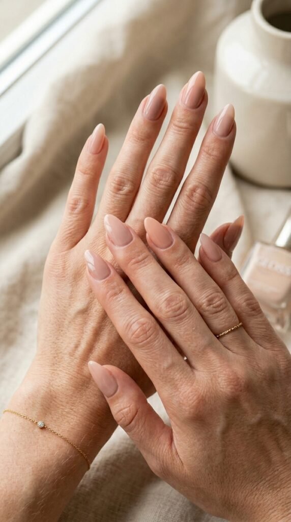 Short_glossy_almond_nails_ Short_glossy_almond_nails_