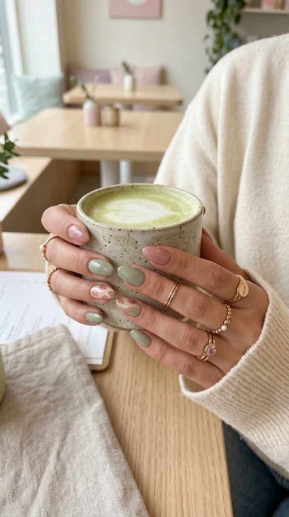 Strawberry_matcha_nails_ Strawberry_matcha_nails_