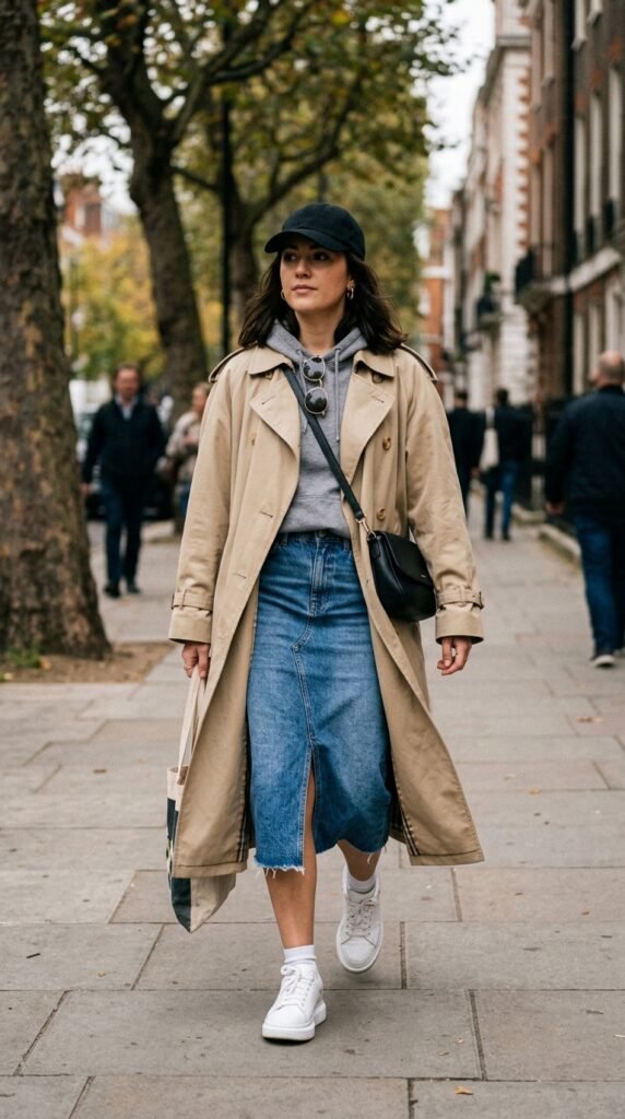 Trench_coat_sneakers_denim_skirt Trench_coat_sneakers_denim_skirt