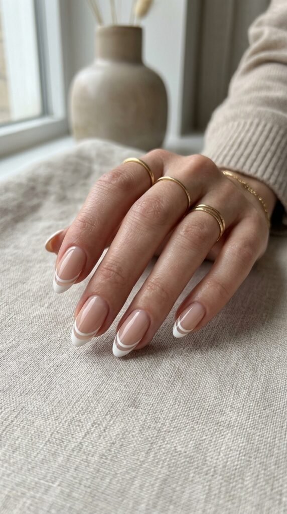 White_double_French_tip_nails_ White_double_French_tip_nails_