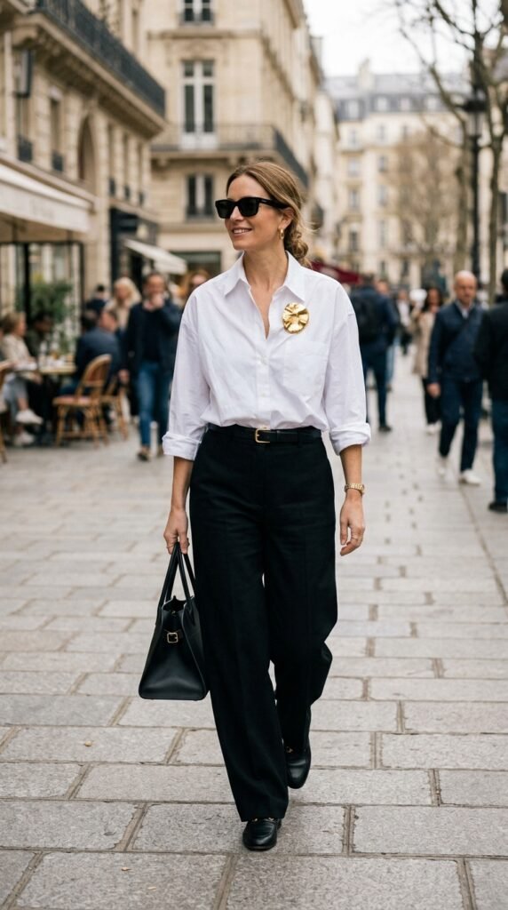 White_shirt_styled_with_brooch White_shirt_styled_with_brooch