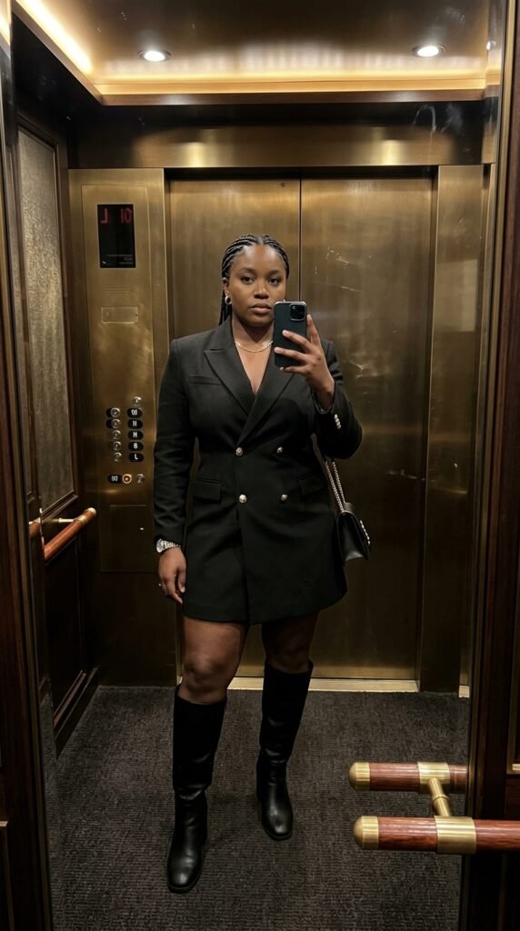 Woman_in_blazer_dress_boots_ Woman_in_blazer_dress_boots_