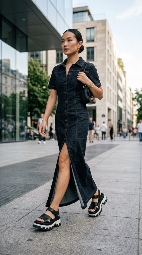 Woman_in_denim_maxi_dress Woman_in_denim_maxi_dress
