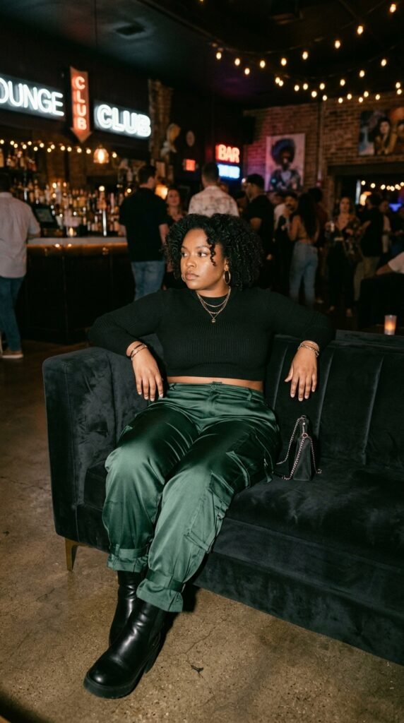 Woman_wearing_cargo_pants_cropped long sleeves shirt Woman_wearing_cargo_pants_cropped long sleeves shirt