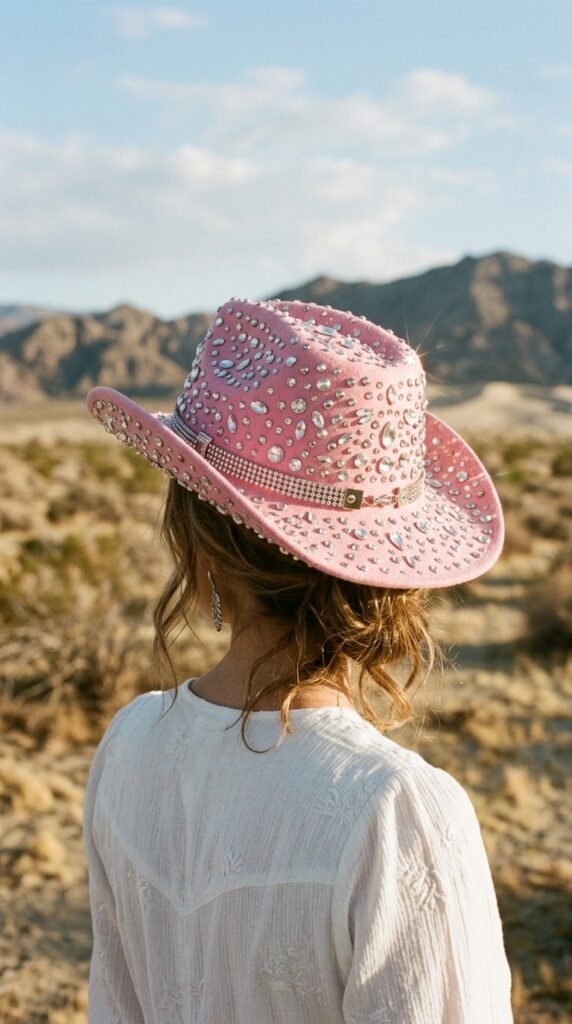 Woman_wearing_crystal_cowboy_hat_202605311602 _crystal_cowboy_hat_