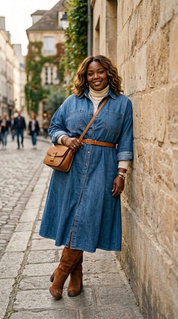 Woman_wearing_denim_dress_boots Woman_wearing_denim_dress_boots